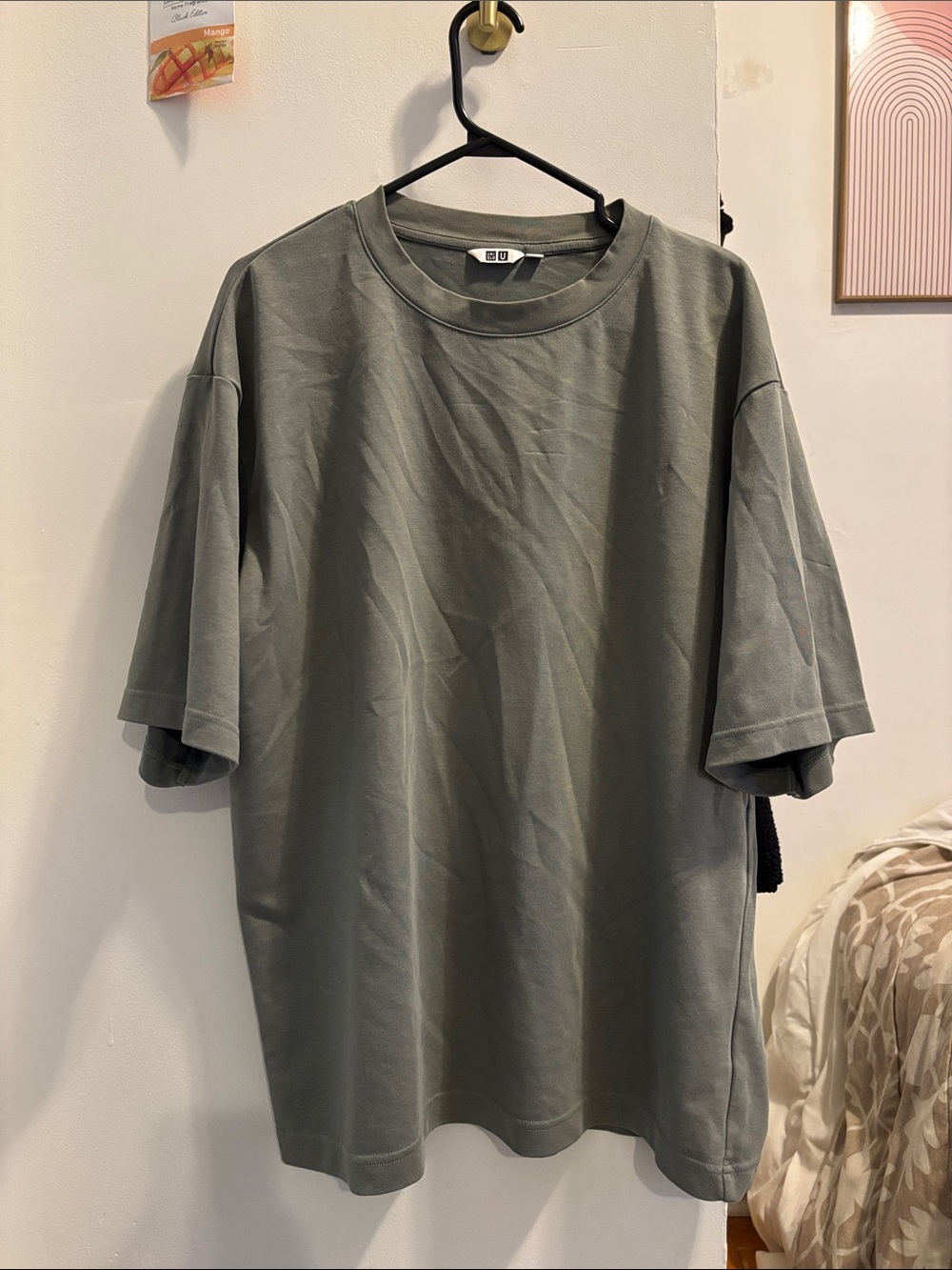 Uniqlo Oversized Crewneck T-Shirt in Olive